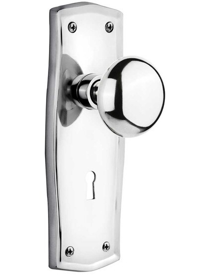 Prairie Style Door Set With Classic Round Knobs in Polished Chrome .
